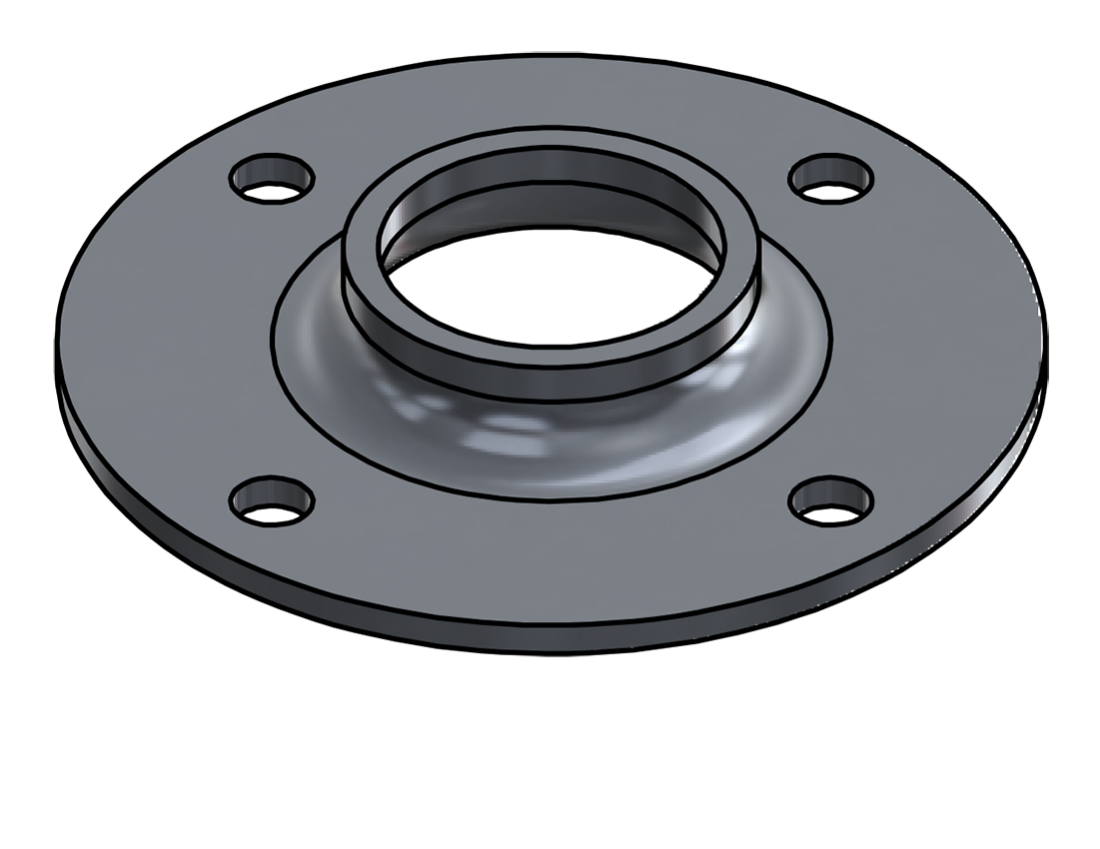 Picture of #FF1324-AL - ALUMINUM 1" PIPE FLAT FLANGE