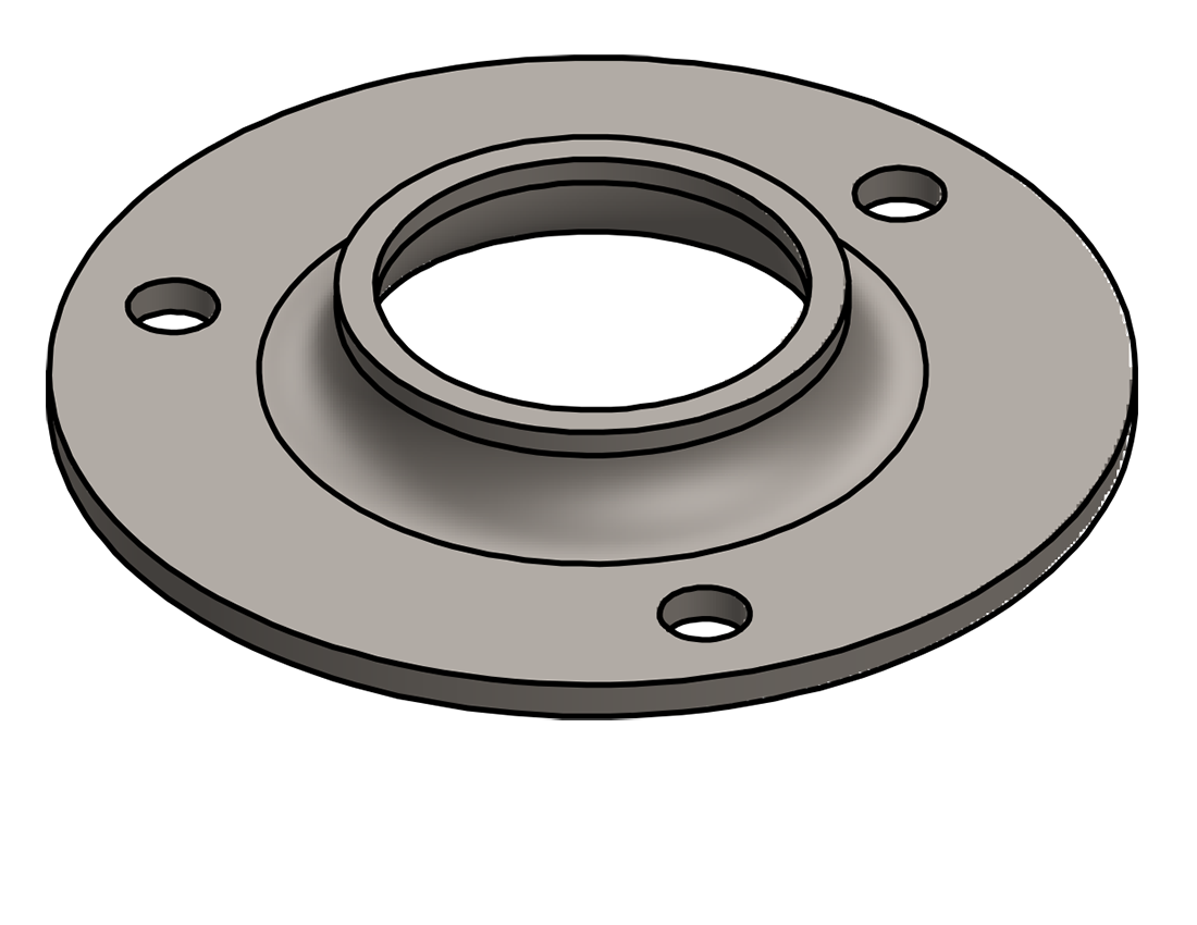Picture of #FF1503 - STEEL 1 1/2" TUBE FLAT FLANGE