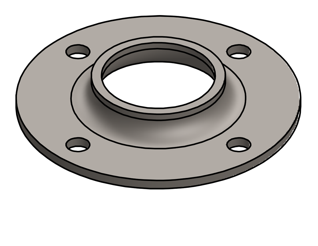 Picture of #FF1504 - STEEL 1 1/2" TUBE FLAT FLANGE
