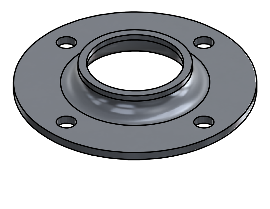 Picture of #FF1504-AL - ALUMINUM 1 1/2" TUBE FLAT FLANGE