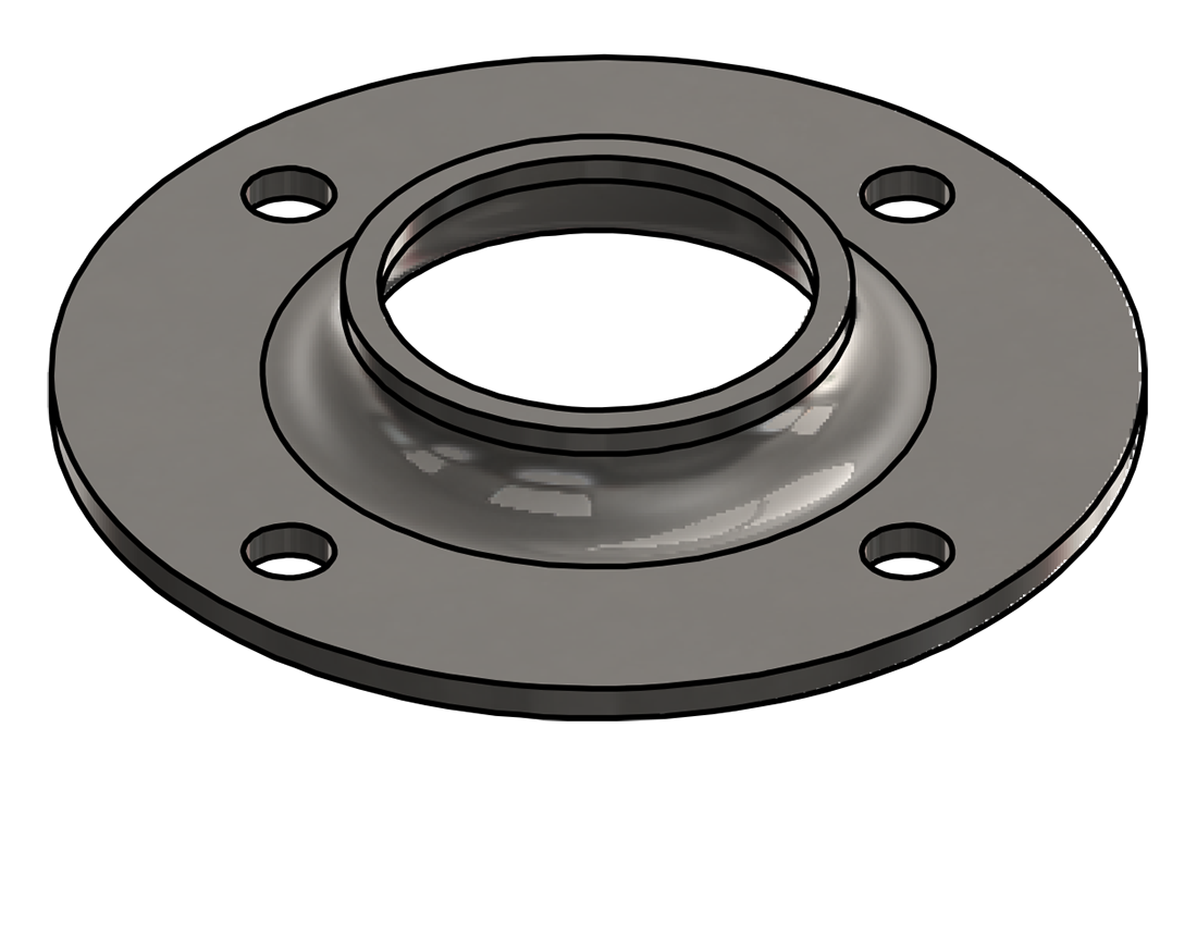 Picture of #FF1504-SS - STAINLESS STEEL 1 1/2" TUBE FLAT FLANGE
