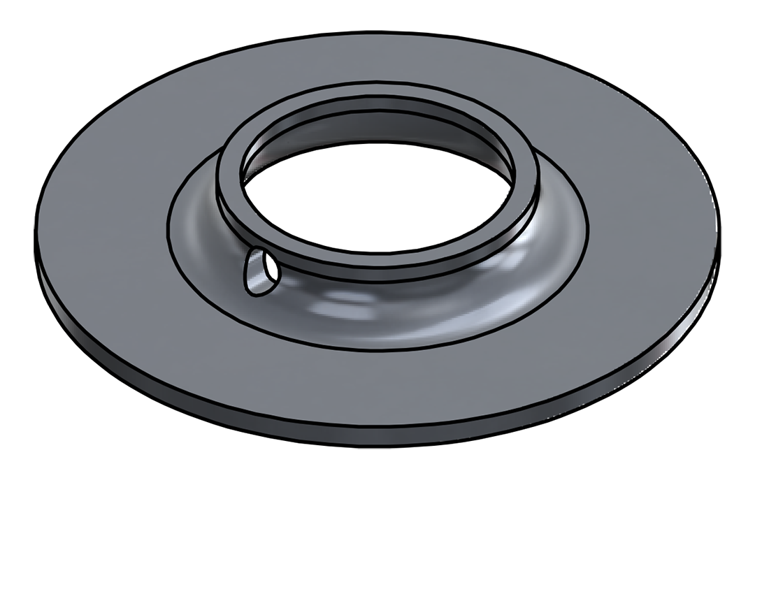 Picture of #FF1505-AL - ALUMINUM 1 1/2" TUBE FLAT FLANGE