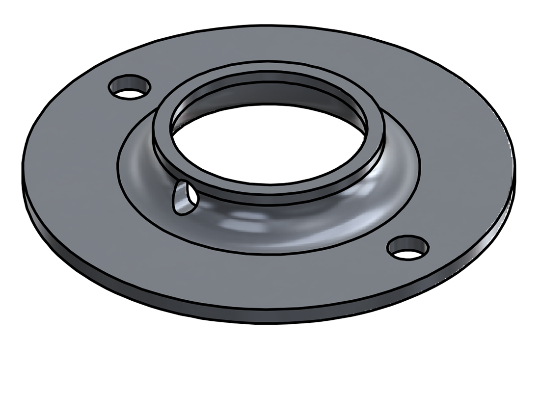 Picture of #FF1506-AL - ALUMINUM 1 1/2" TUBE FLAT FLANGE