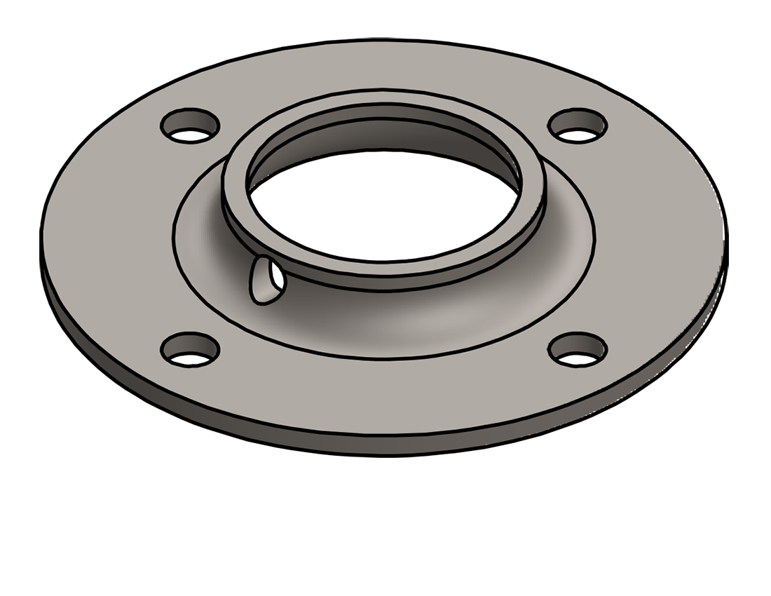 Picture of #FF1508 - STEEL 1 1/2" TUBE FLAT FLANGE