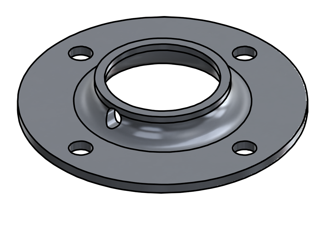 Picture of #FF1508-AL - ALUMINUM 1 1/2" TUBE FLAT FLANGE