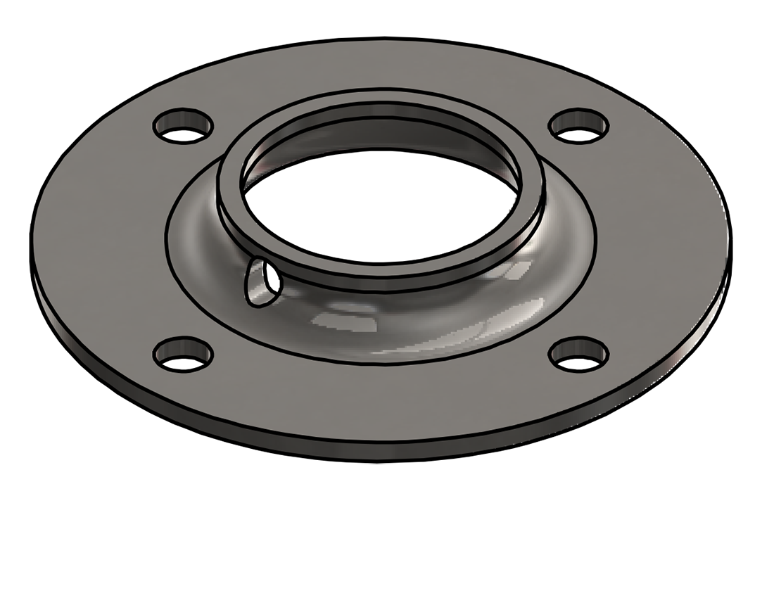 Picture of #FF1508-SS - STAINLESS STEEL 1 1/2" TUBE FLAT FLANGE