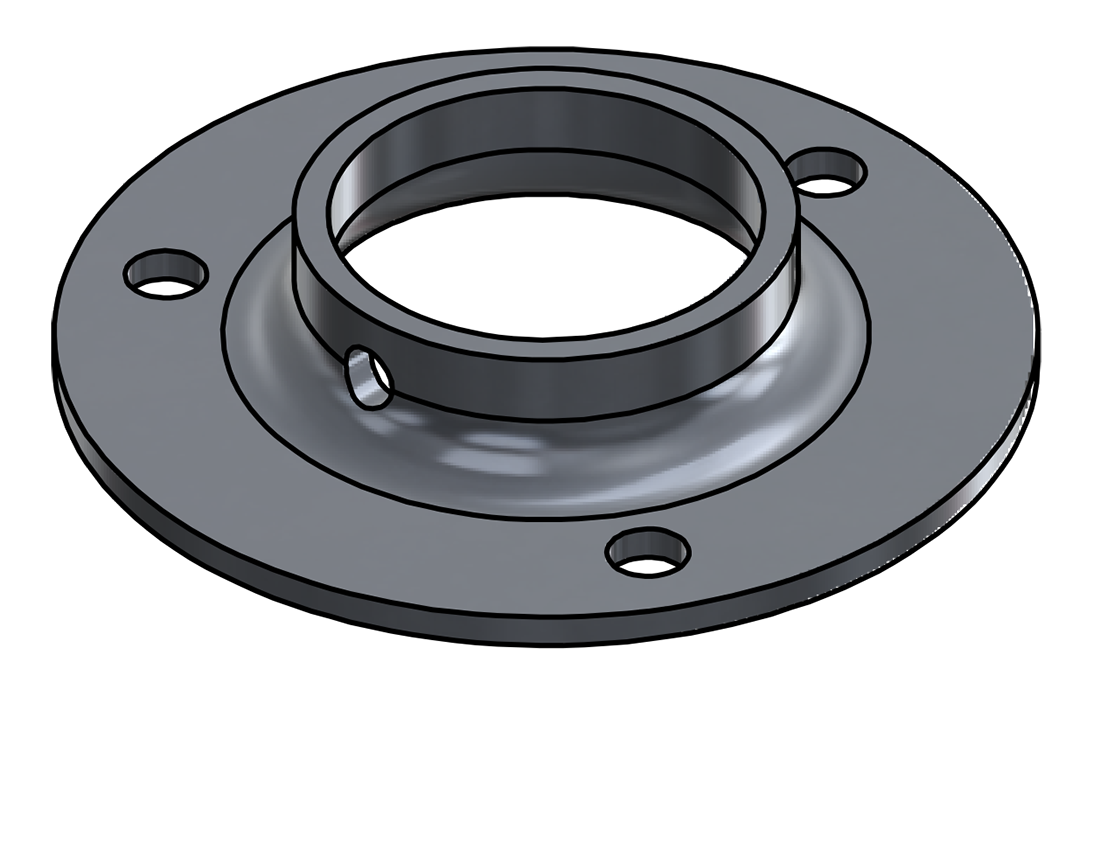 Picture of #FF1667-AL - ALUMINUM 1 1/4" PIPE FLAT FLANGE