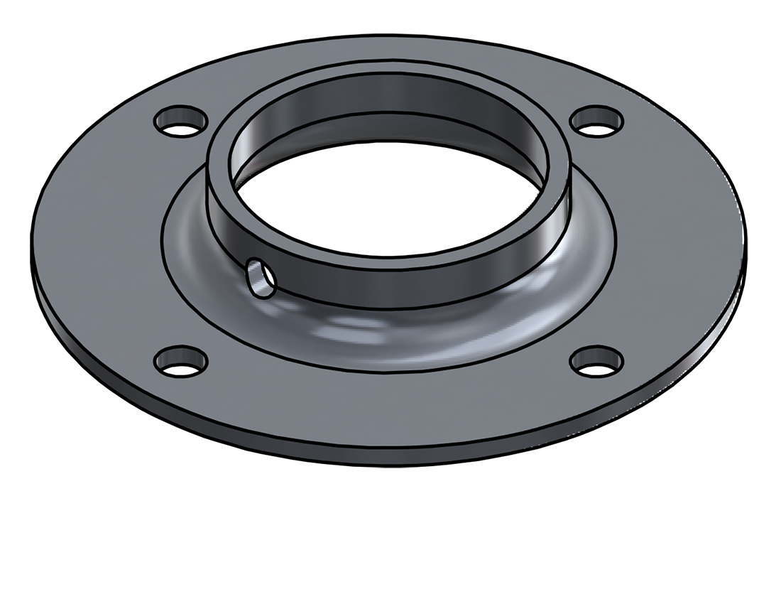 Picture of #FF1908-AL - ALUMINUM 1 1/2" PIPE FLAT FLANGE