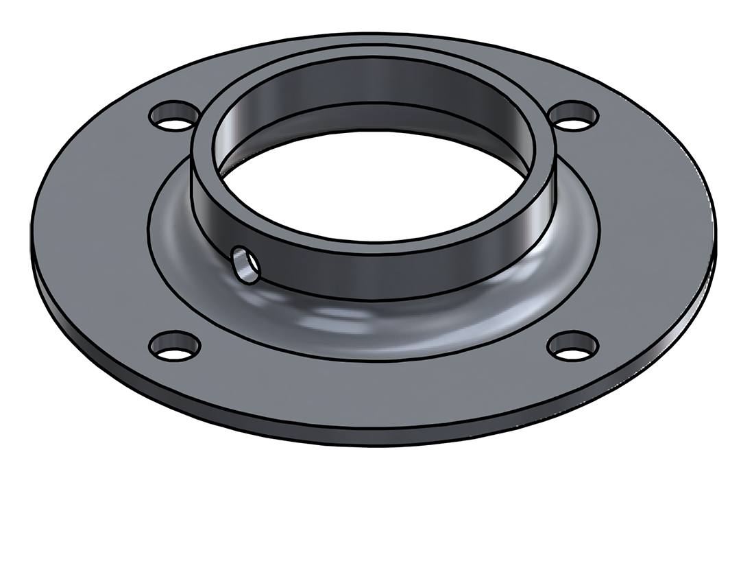 Picture of #FF2008-AL - ALUMINUM 2" TUBE FLAT FLANGE