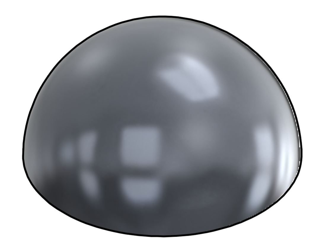 Picture of #H300-AL - ALUMINUM 3" DIA. HEMISPHERE