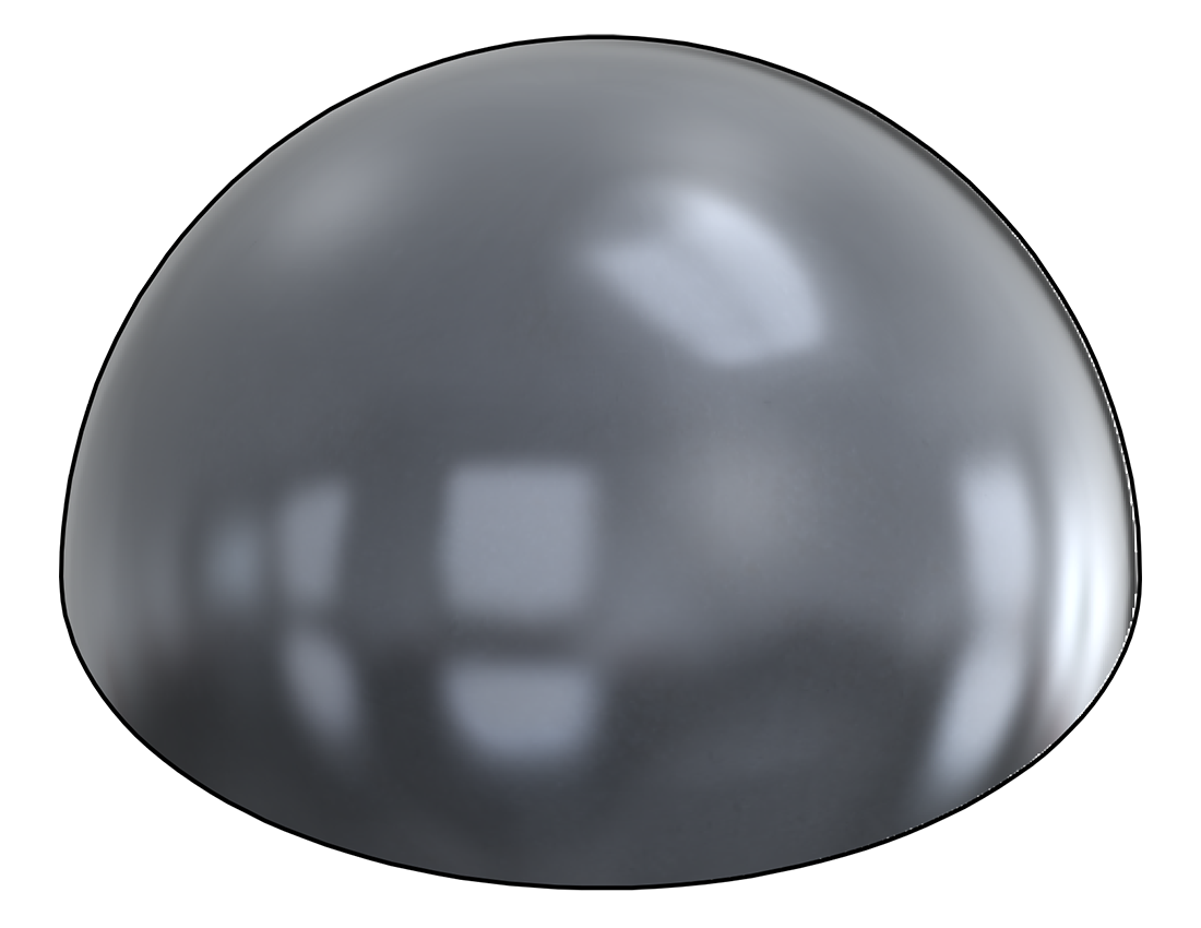 Picture of #H500-AL - ALUMINUM 5" DIA. HEMISPHERE