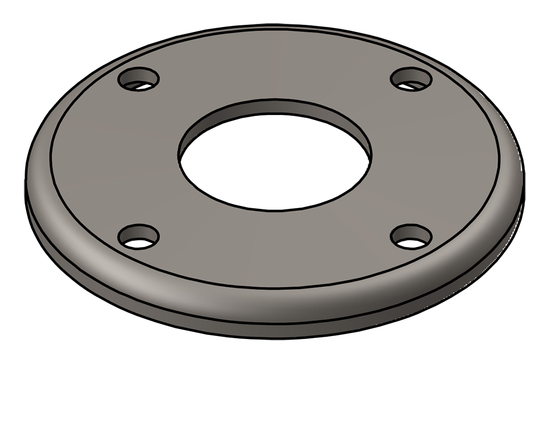 Picture of #RFF1504 - STEEL 1 1/2" TUBE RAISED FLUSH FLANGE
