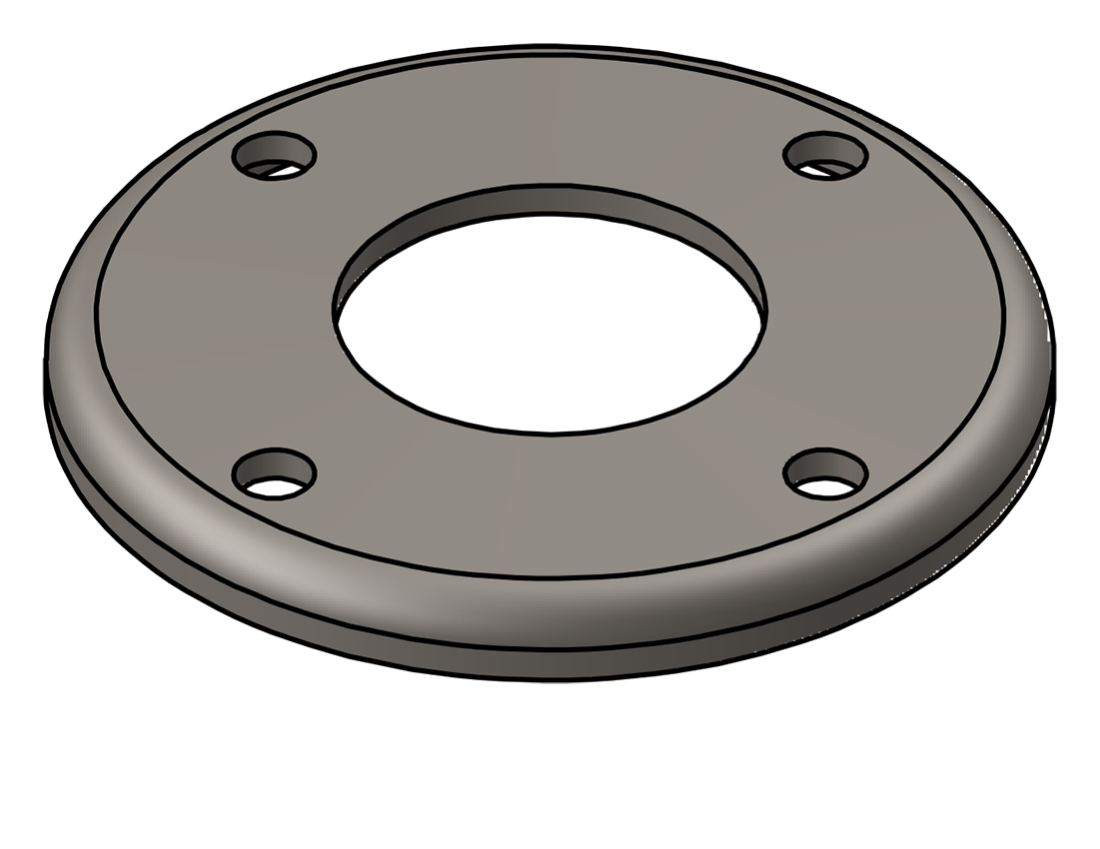 Picture of #RFF1664 - STEEL 1 1/4" PIPE RAISED FLUSH FLANGE