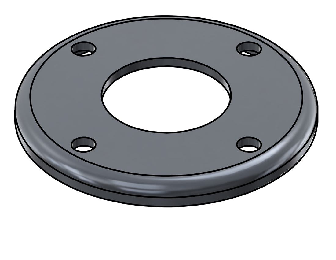Picture of #RFF1664-AL - ALUMINUM 1 1/4" PIPE RAISED FLUSH FLANGE