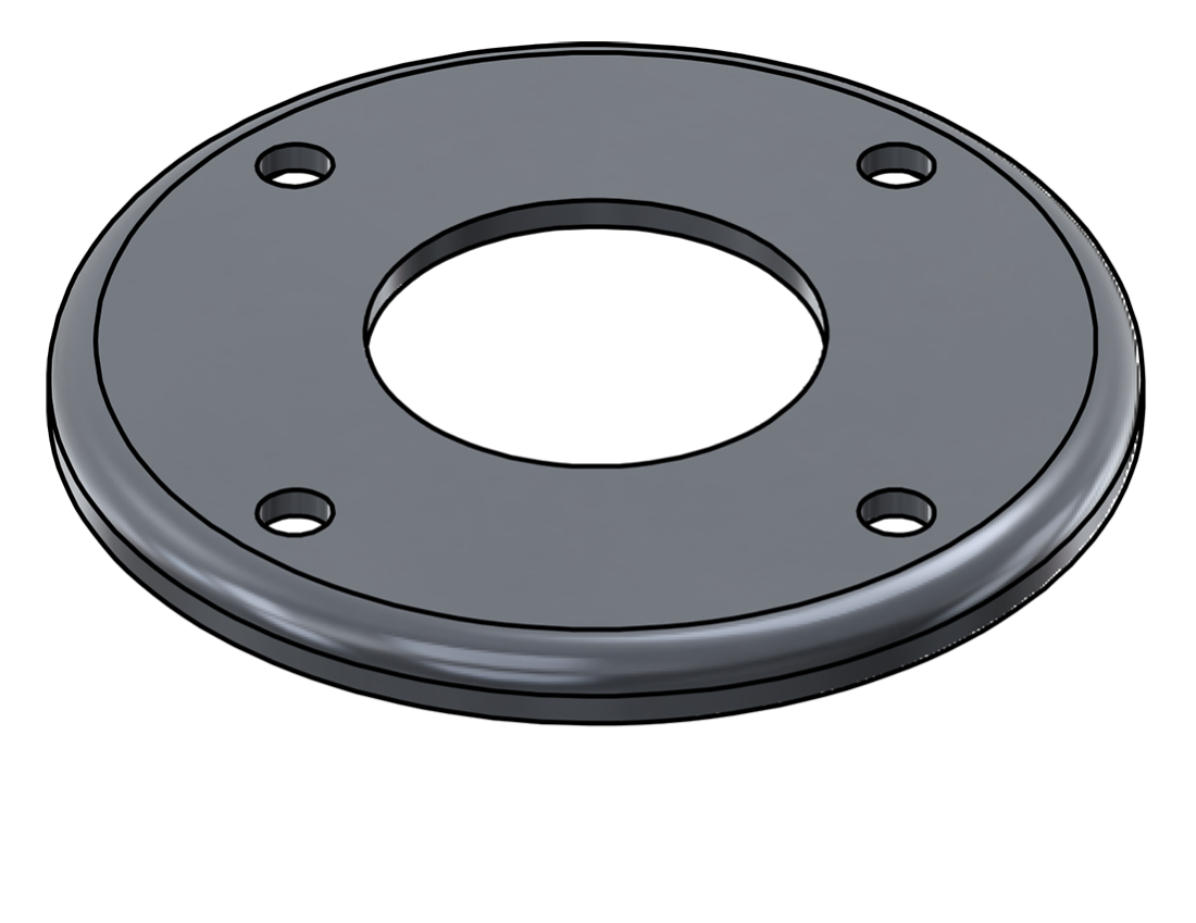 Picture of #RFF1904-AL - ALUMINUM 1 1/2" PIPE RAISED FLUSH FLANGE