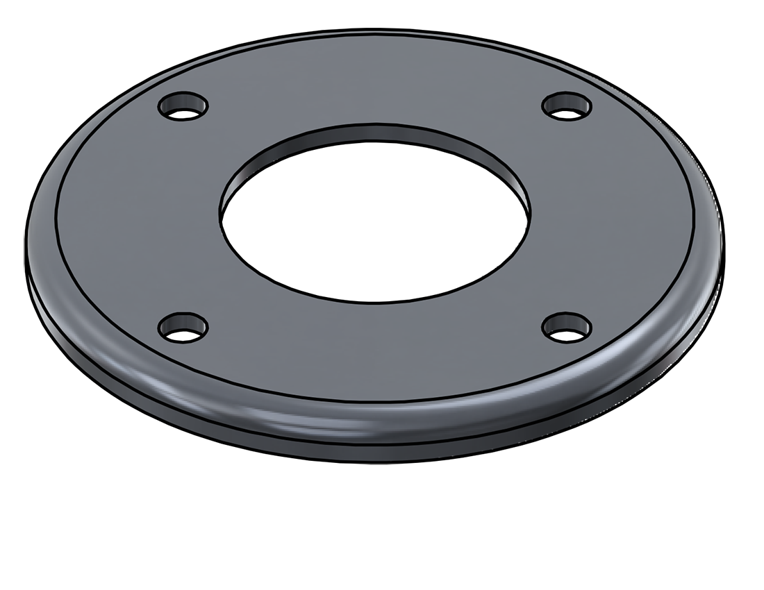 Picture of #RFF2004-AL - ALUMINUM 2" TUBE RAISED FLUSH FLANGE