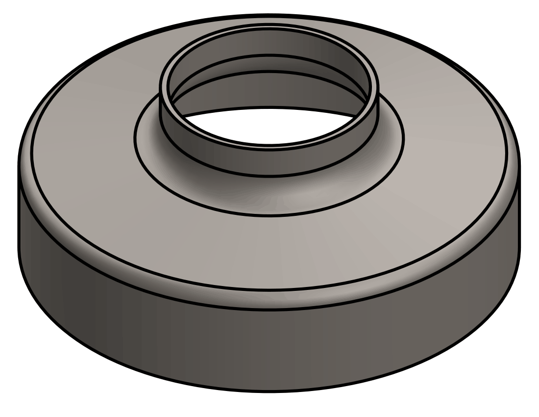 Picture of #RSCF132 -  STEEL 1" PIPE RAISED SNAP COVER FLANGE