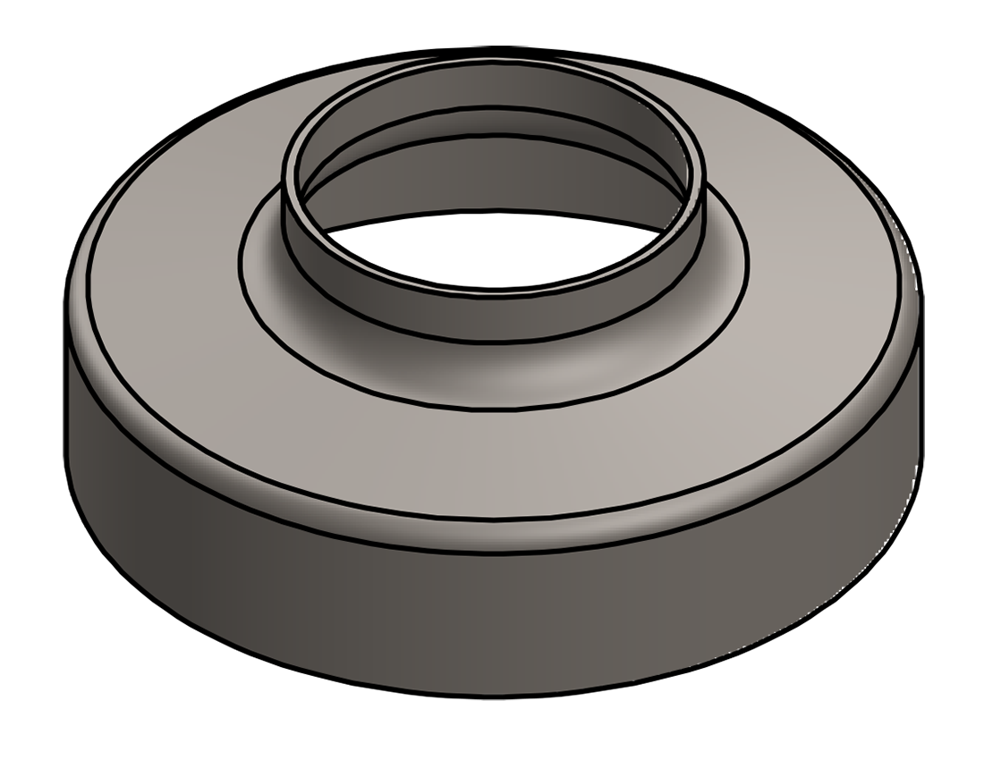 Picture of #RSCF150 - STEEL 1-1/2" TUBE RAISED SNAP COVER FLANGE