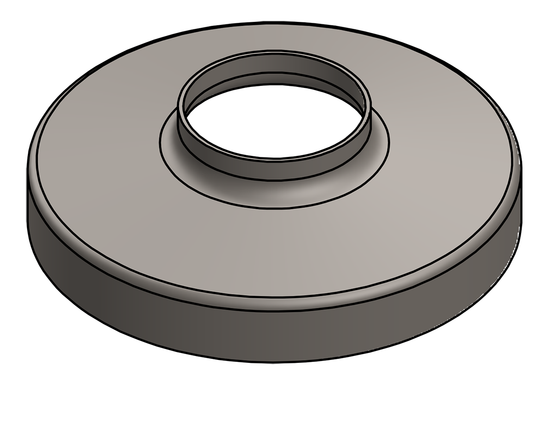 Picture of #RSCF166 - STEEL 1-1/4" PIPE RAISED SNAP COVER FLANGE