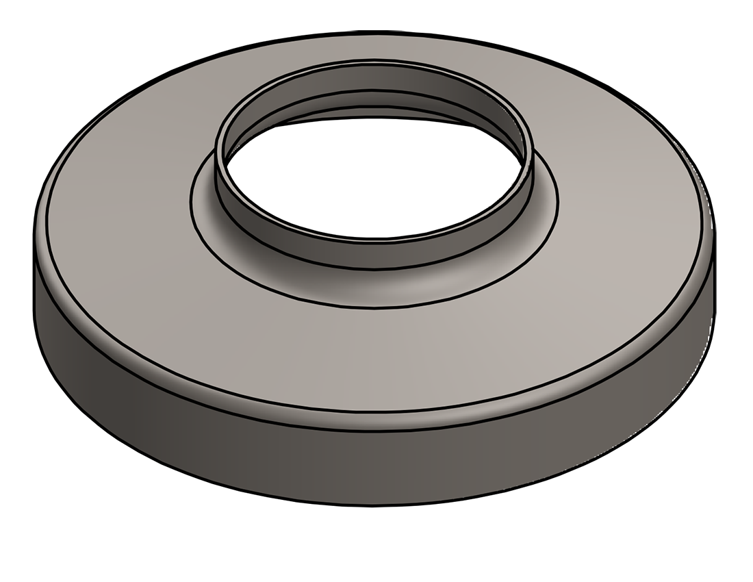 Picture of #RSCF200 - STEEL 2" TUBE RAISED SNAP COVER FLANGE