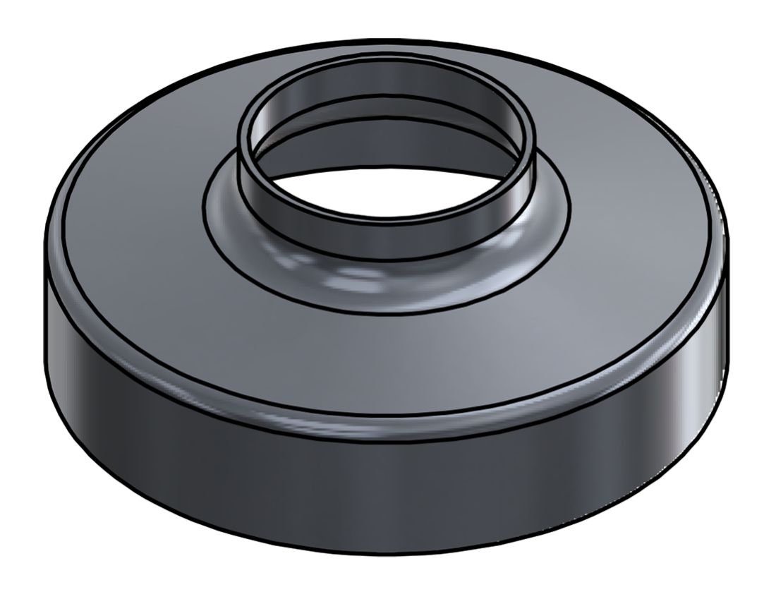 Picture of #RSCF132-AL - ALUMINUM 1" PIPE RAISED SNAP COVER FLANGE