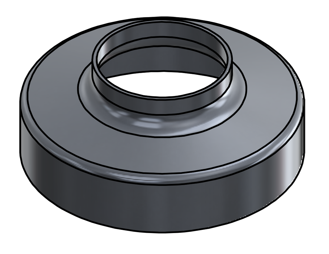 Picture of #RSCF150-AL - ALUMINUM 1-1/2" TUBE RAISED SNAP COVER FLANGE