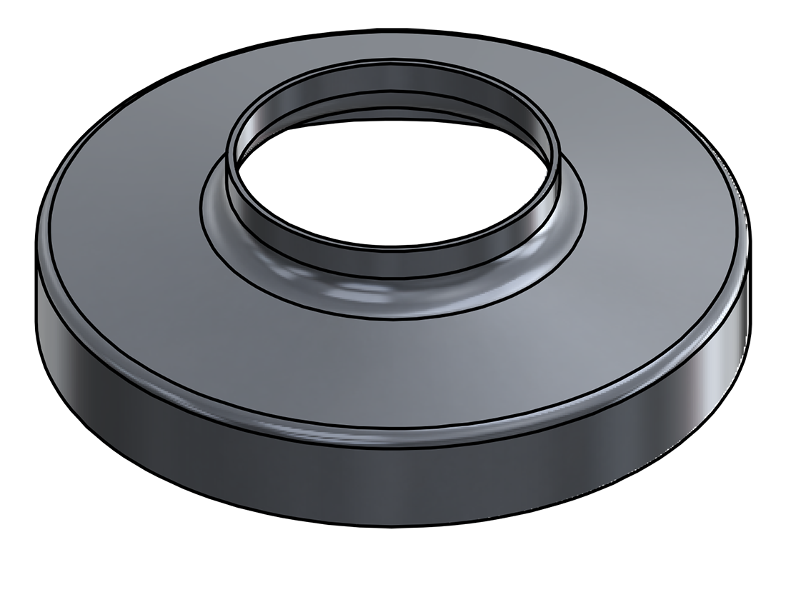 Picture of #RSCF200-AL - ALUMINUM 2" TUBE RAISED SNAP COVER FLANGE