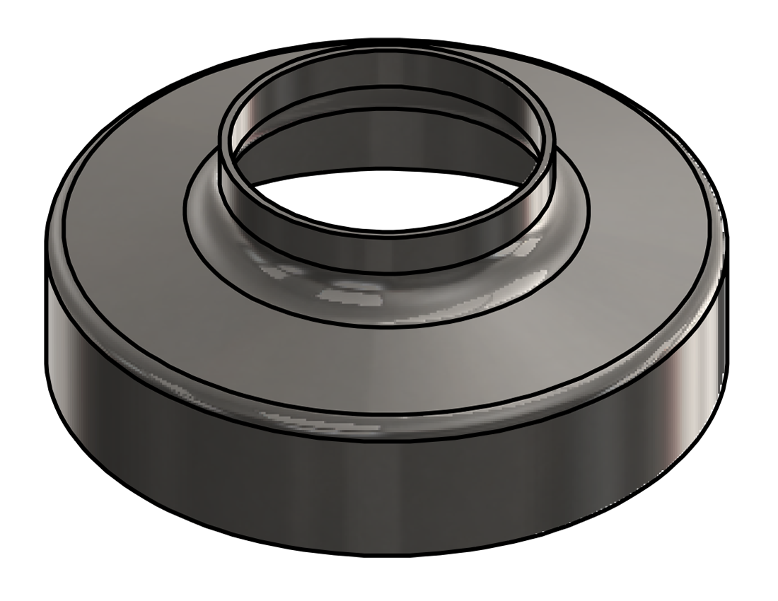 Picture of #RSCF150-SS - STAINLESS STEEL 1-1/2" TUBE RAISED SNAP COVER FLANGE