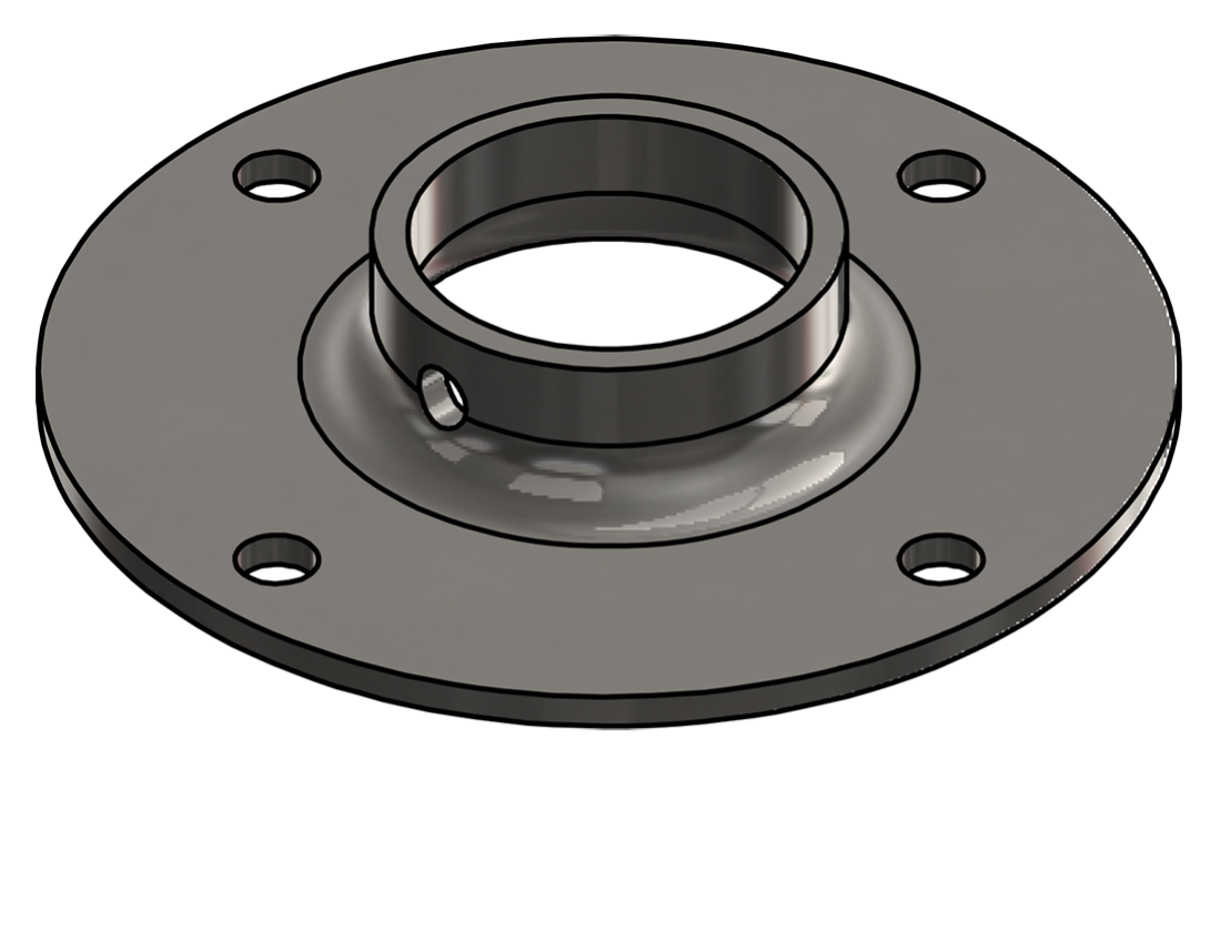 Picture of #XFF1508-SS - STAINLESS STEEL 1-1/2" TUBE EXTRA HEAVY FLAT FLANGE