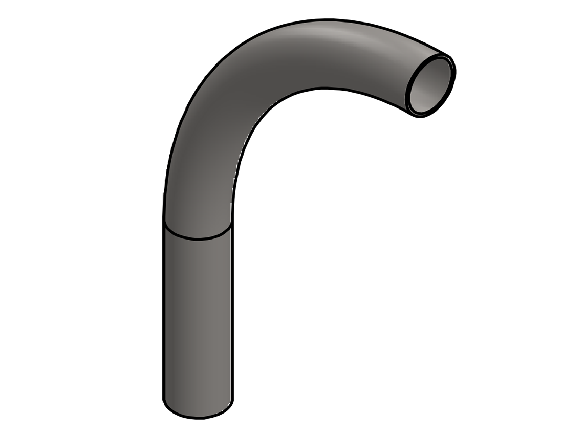 Picture of #6266 - STAINLESS STEEL 1 1/4" TUBE 90° ELBOW W/ 1 TANGENT 6" C.L.R.