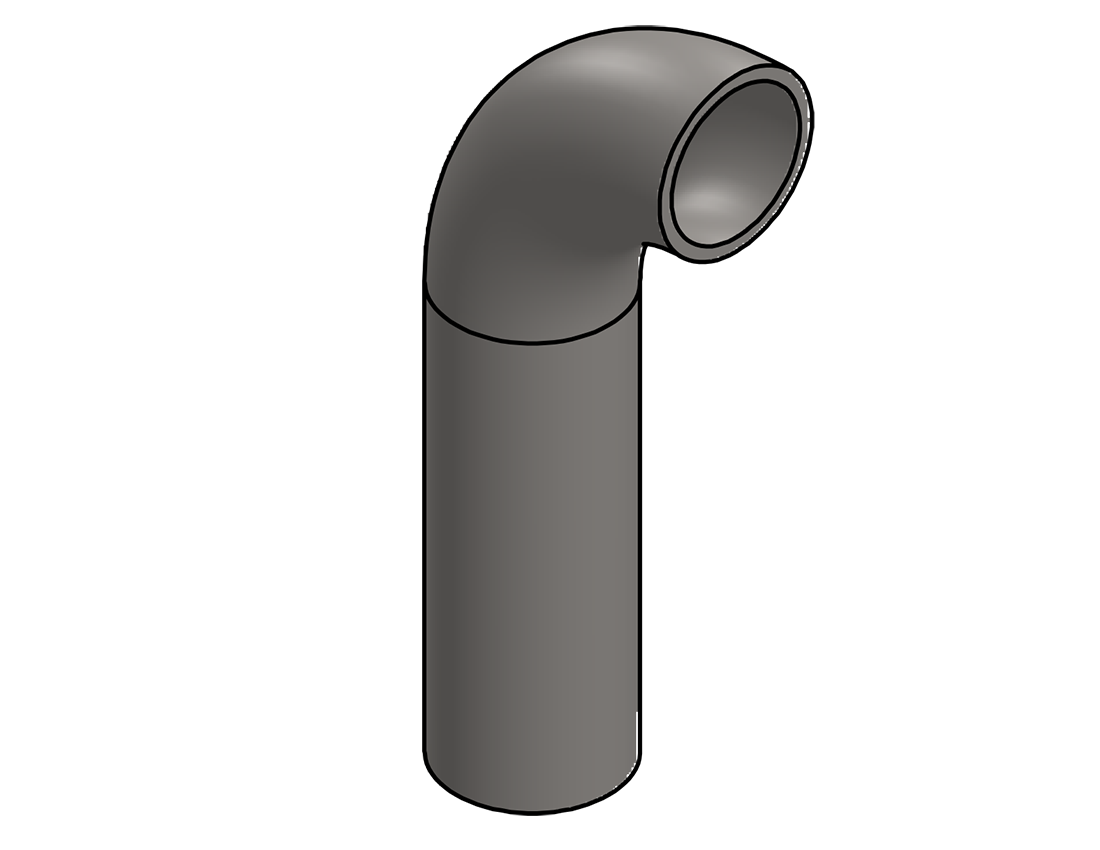 Picture of #6316-11 - STAINLESS STEEL 1 1/2" TUBE 90° ELBOW W/ 1 TANGENT 2" C.L.R.