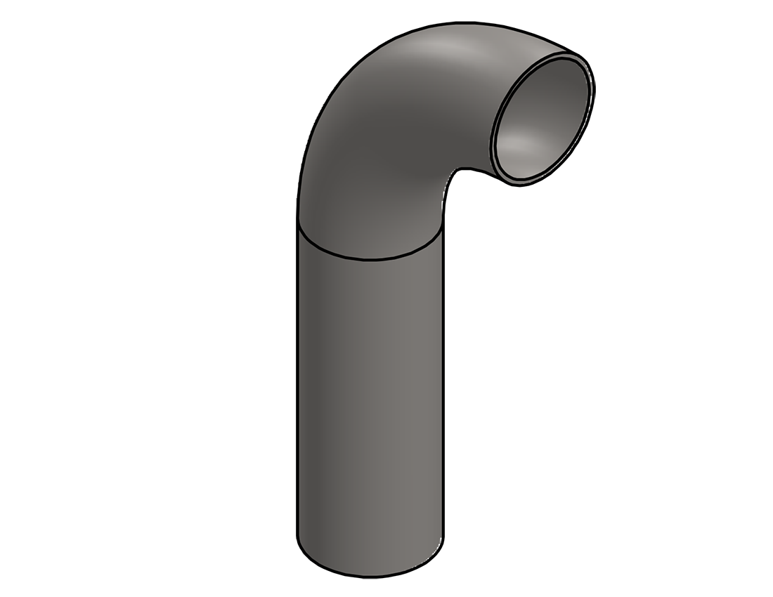 Picture of #6326 - STAINLESS STEEL 1 1/2" TUBE 90° ELBOW W/ 1 TANGENT 2.5" C.L.R.