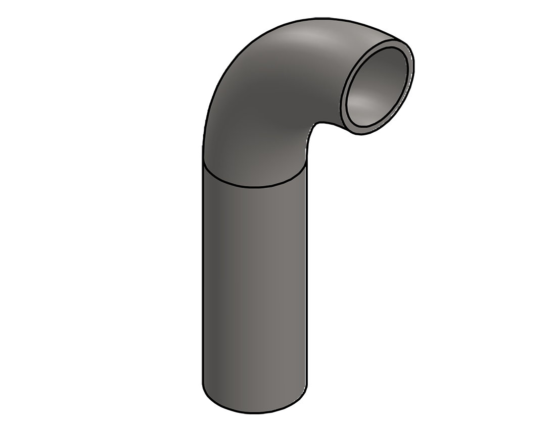 Picture of #6326-11  - STAINLESS STEEL 1 1/2" TUBE 90° ELBOW W/ 1 TANGENT 2.5" C.L.R.