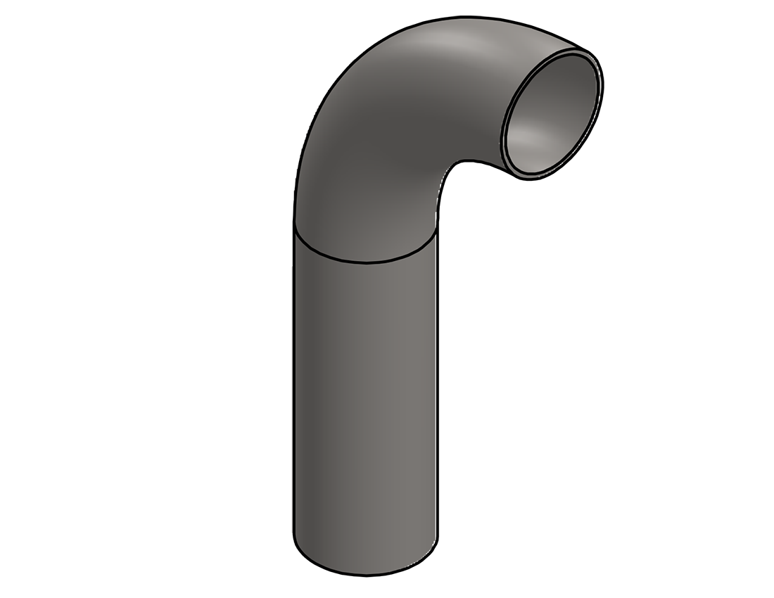 Picture of #6826 - STAINLESS STEEL 1 1/2" TUBE 90° ELBOW W/ 1 TANGENT 2.75" C.L.R.