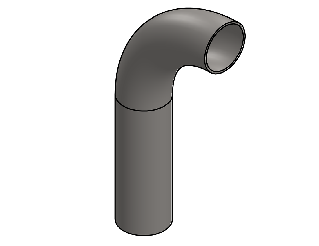 Picture of #6336 - STAINLESS STEEL 1 1/2" TUBE 90° ELBOW W/ 1 TANGENT 3" C.L.R.