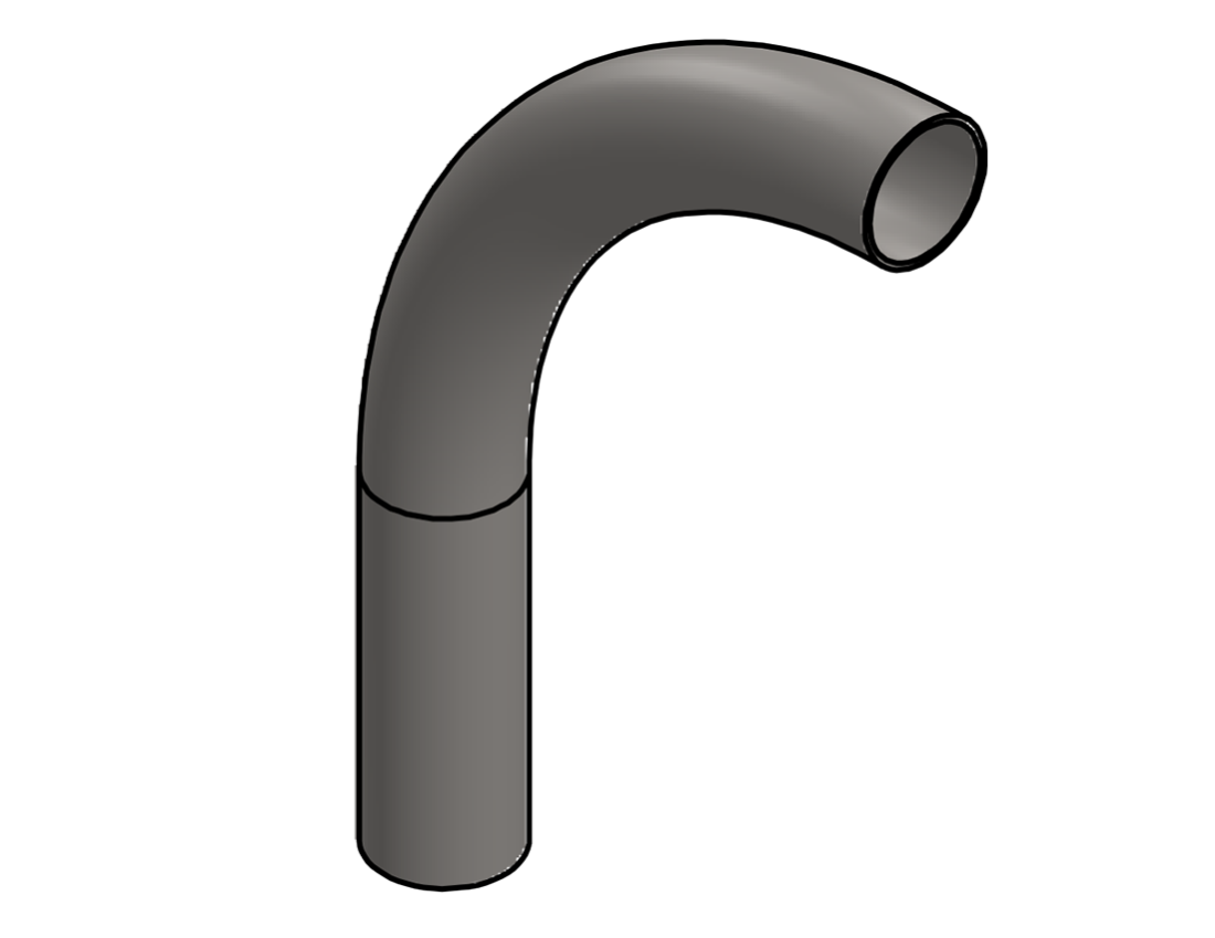 Picture of #6366 - STAINLESS STEEL 1 1/2" TUBE 90° ELBOW W/ 1 TANGENT 6" C.L.R.