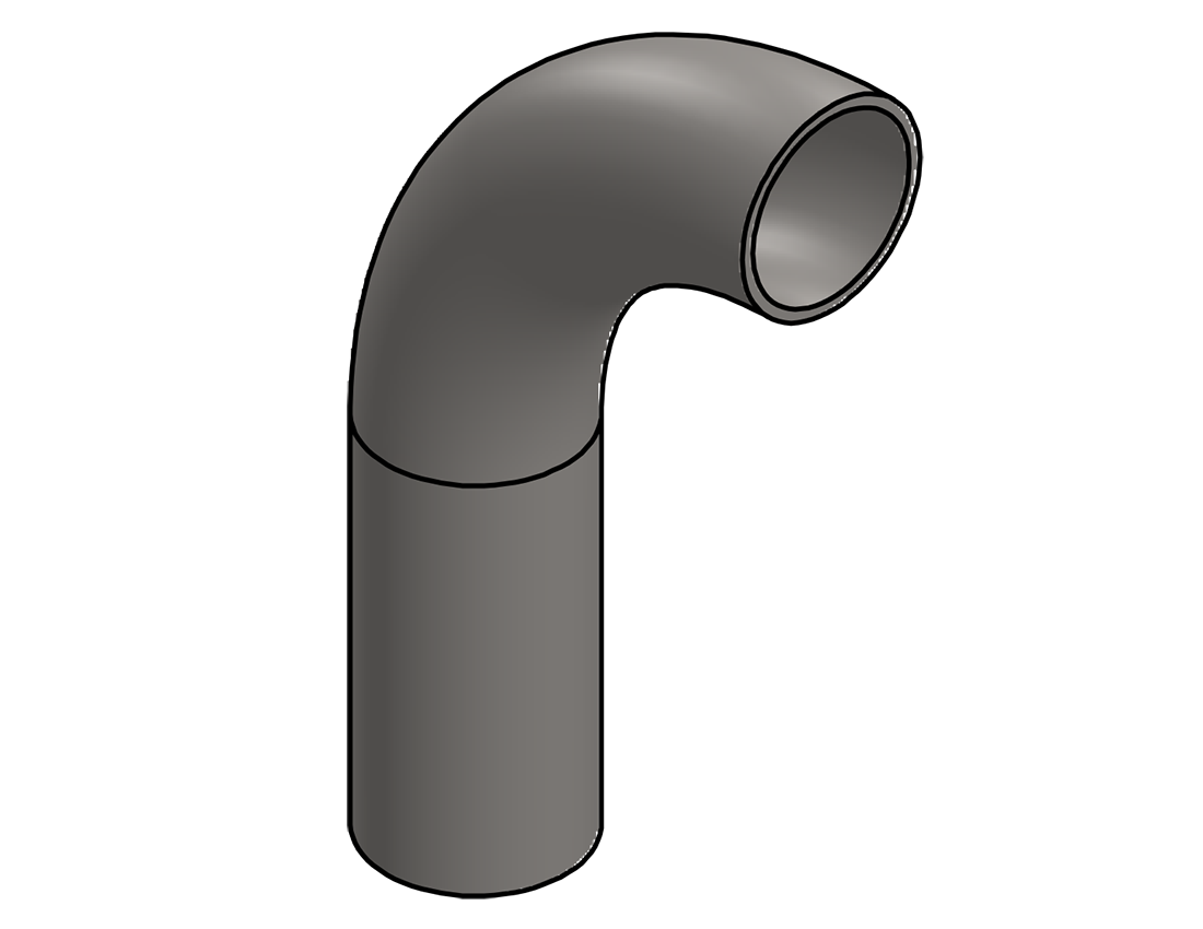 Picture of #6546 - STAINLESS STEEL 2" TUBE 90° ELBOW W/ 1 TANGENT 4" C.L.R.