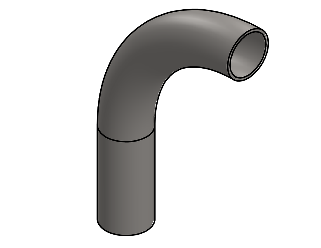 Picture of #6566 - STAINLESS STEEL 2" TUBE 90° ELBOW W/ 1 TANGENT 6" C.L.R.