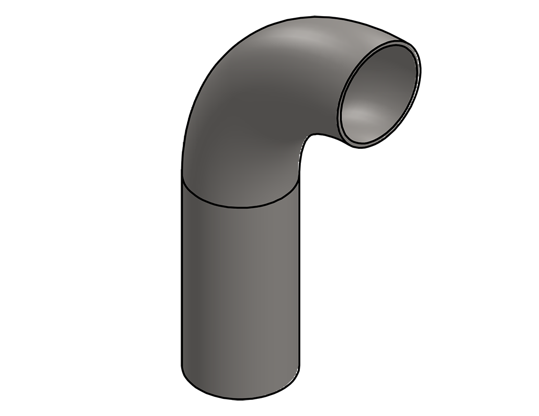 Picture of #6756 - STAINLESS STEEL 3" TUBE 90° ELBOW W/ 1 TANGENT 5" C.L.R.