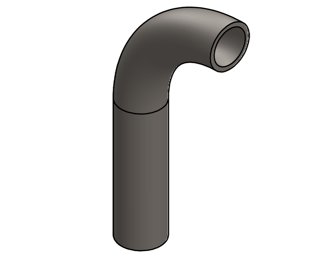 Picture of #336 - STEEL 1" PIPE 90° ELBOW W/ 1 TANGENT 3" C.L.R.