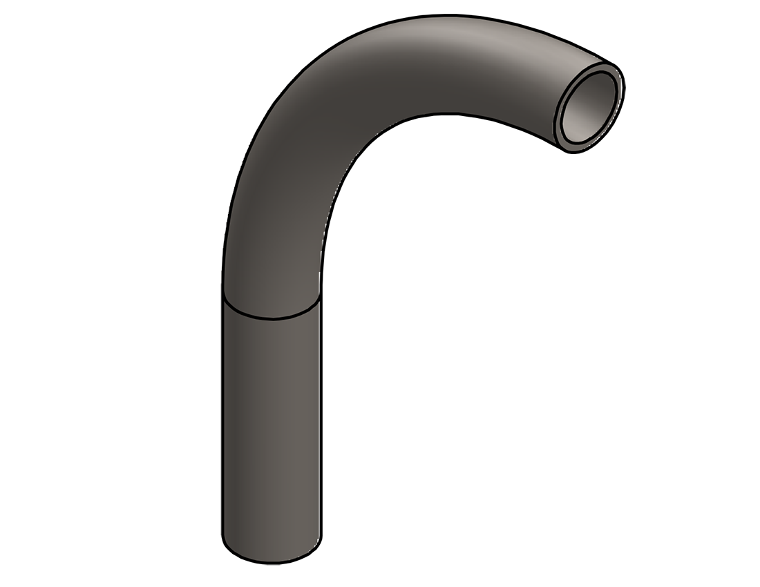 Picture of #366 - STEEL 1" PIPE 90° ELBOW W/ 1 TANGENT 6" C.L.R.