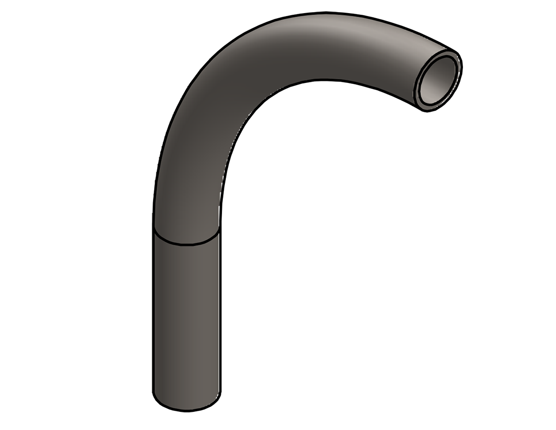 Picture of #376 - STEEL 1" PIPE 90° ELBOW W/ 1 TANGENT 7" C.L.R.
