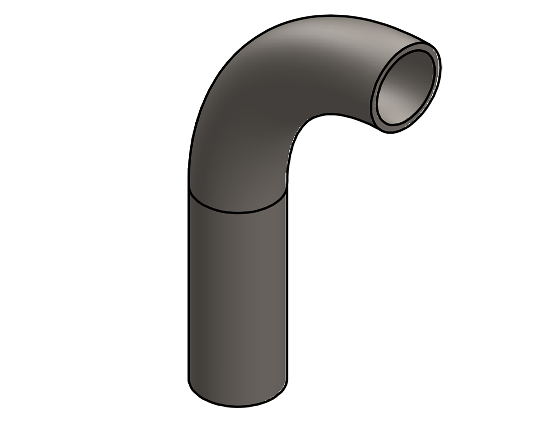 Picture of #446 - STEEL 1 1/4" PIPE 90° ELBOW W/ 1 TANGENT 4" C.L.R.