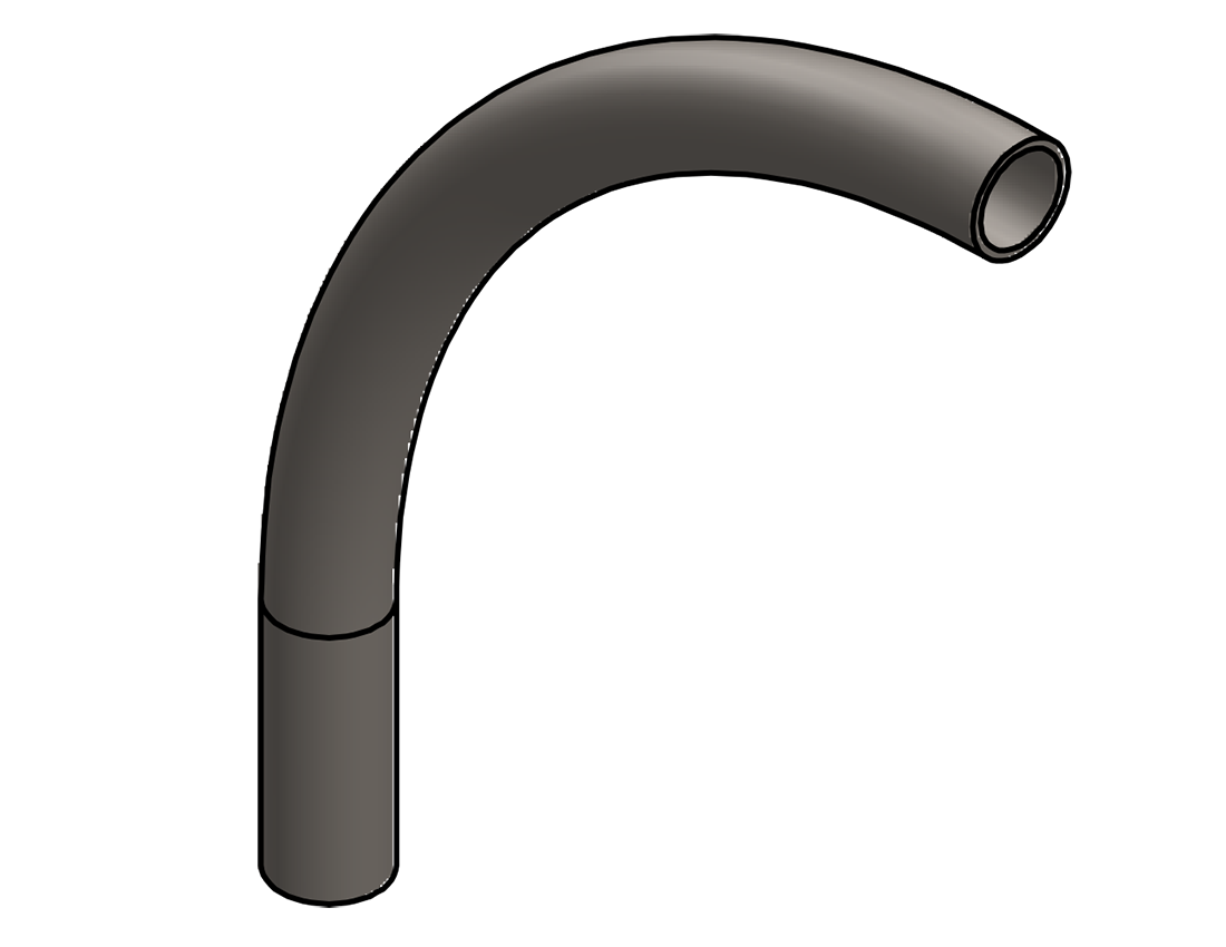 Picture of #4-12-6 - STEEL 1 1/4" PIPE 90° ELBOW W/ 1 TANGENT 12" C.L.R.