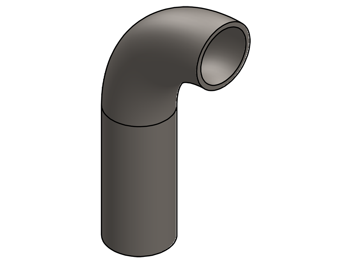 Picture of #536 - STEEL 1 1/2" PIPE 90° ELBOW W/ 1 TANGENT 3" C.L.R.