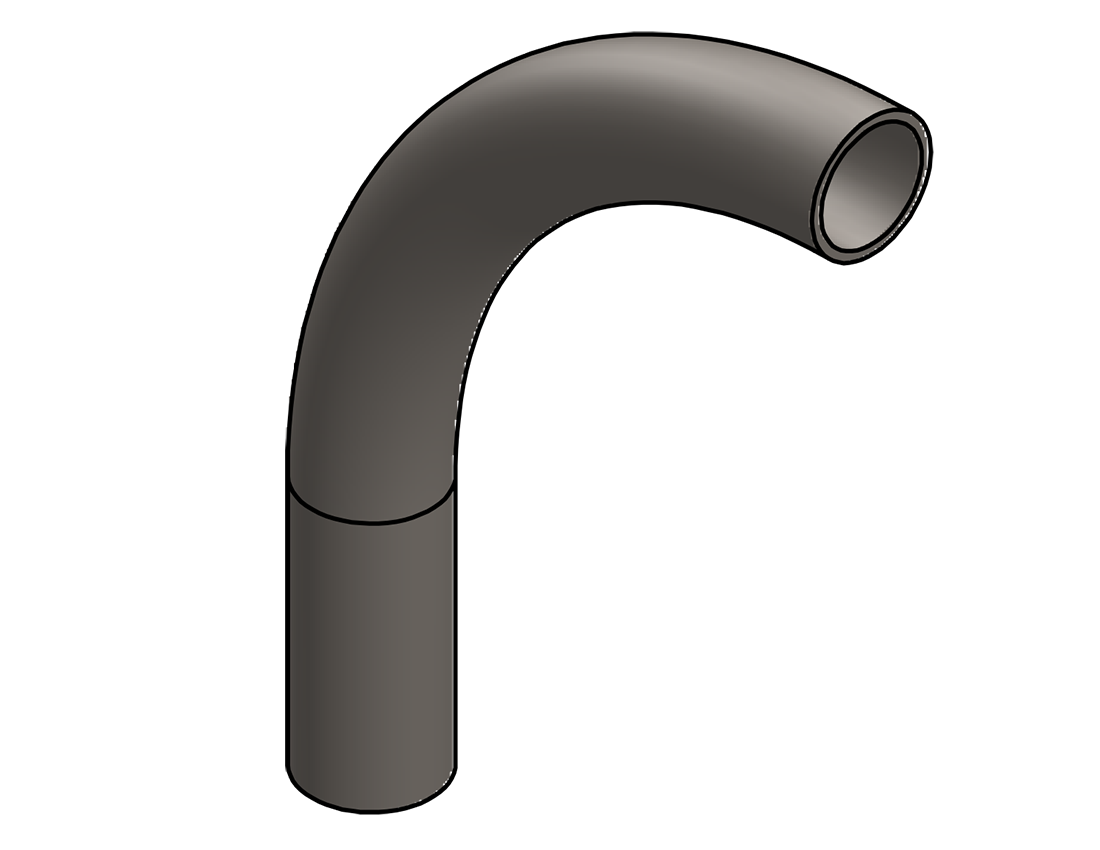 Picture of #586 - STEEL 1-1/2" PIPE 90° ELBOW W/1 TANGENT 8" C.L.R.