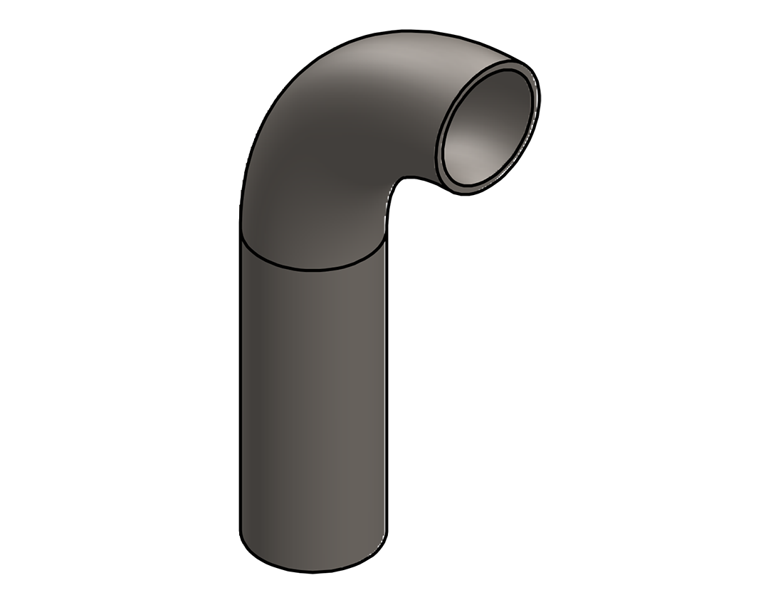 Picture of #646 - STEEL 2" PIPE 90° ELBOW W/ 1 TANGENT 4" C.L.R.