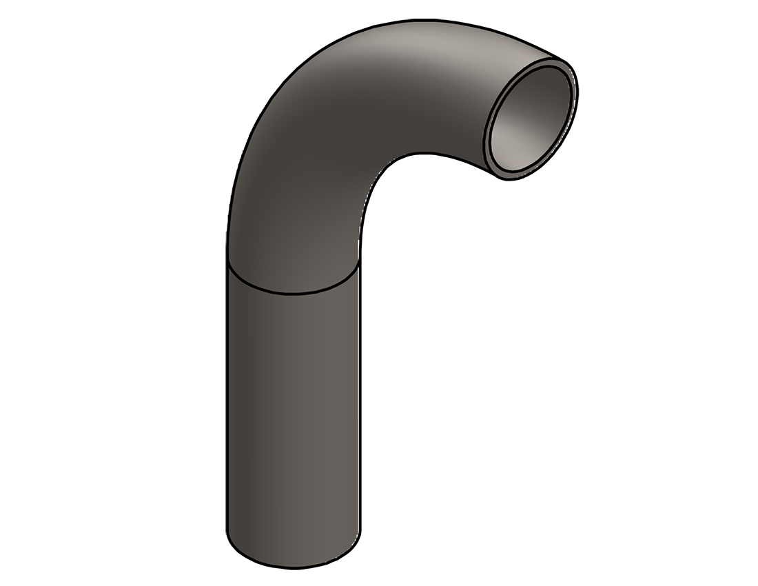 Picture of #666 - STEEL 2" PIPE 90° ELBOW W/ 1 TANGENT 6" C.L.R.