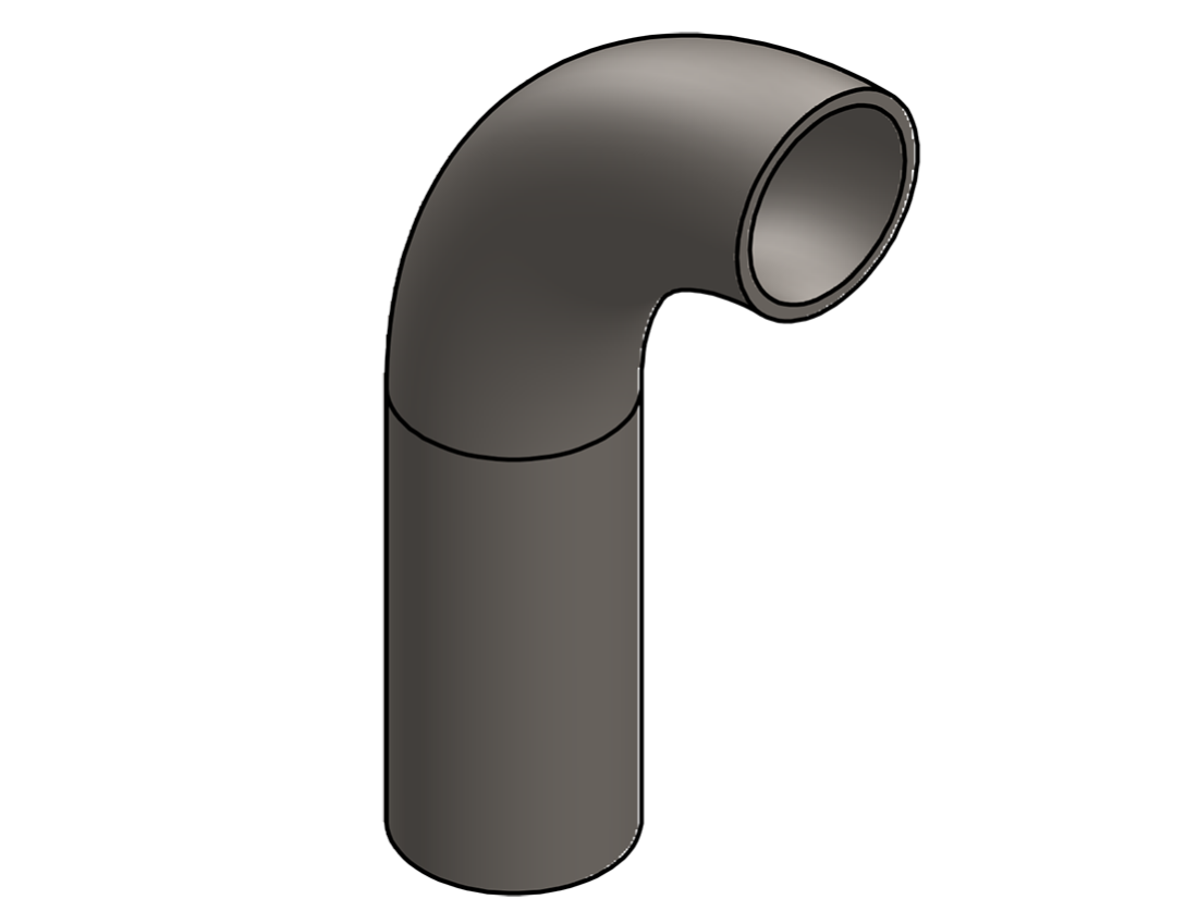 Picture of #756 - STEEL 2 1/2" PIPE 90° ELBOW W/ 1 TANGENT 5" C.L.R.