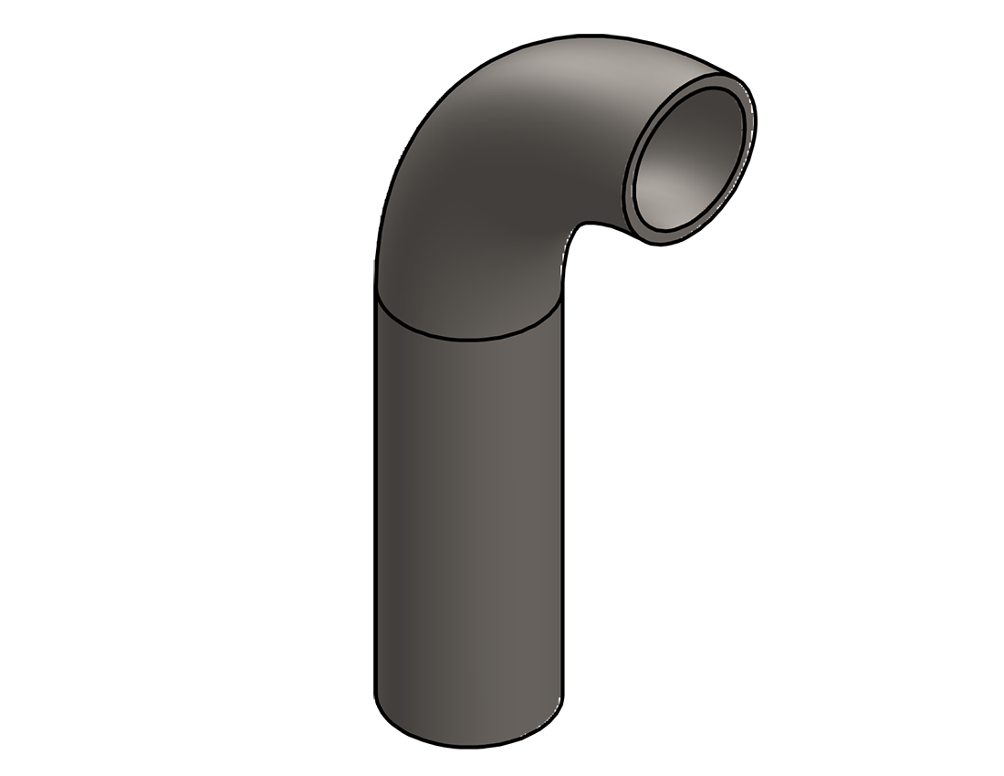 Picture of #4326 - STEEL 1 1/2" TUBE 90° ELBOW W/ 1 TANGENT 2.5" C.L.R.